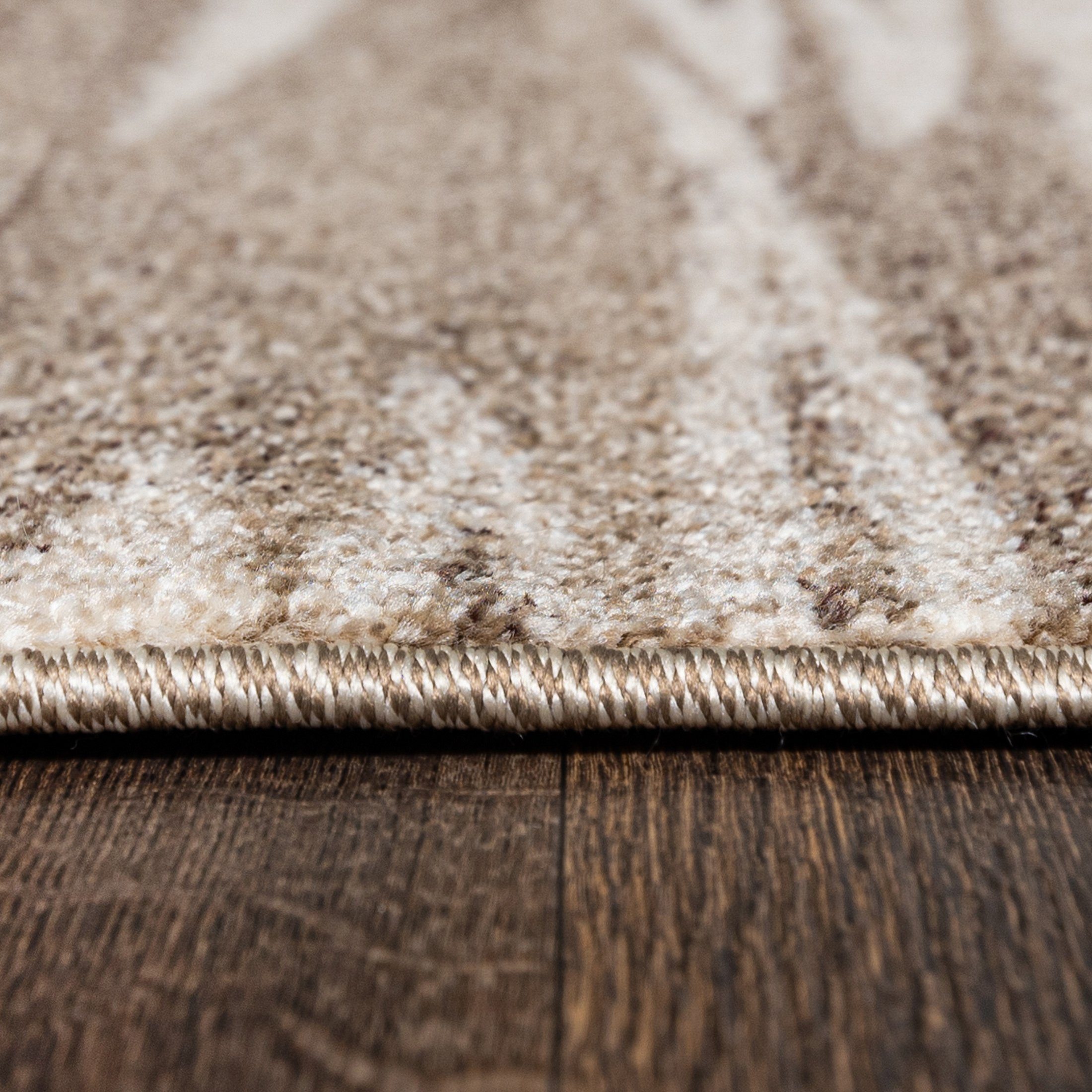 Läufer Läufer Flurläufer Modern für Vorzimmer, Küche - Beige Creme, Mazovia, 80 x 100 cm, Kurzflor, Meterware, Höhe 10 mm, Kurzflor - niedrige Florhöhe