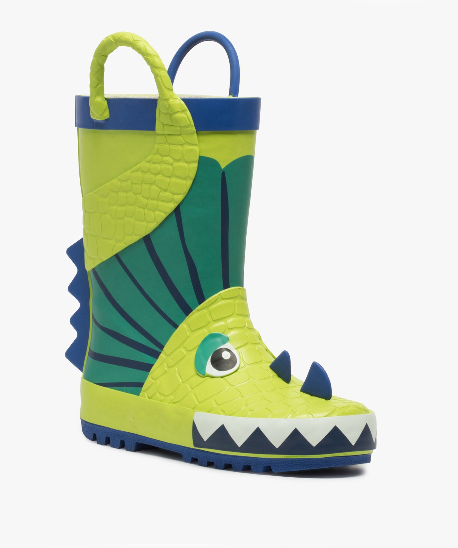 Bottes de pluie Garçon à anses motif dinosaure en relief vert | GEMO