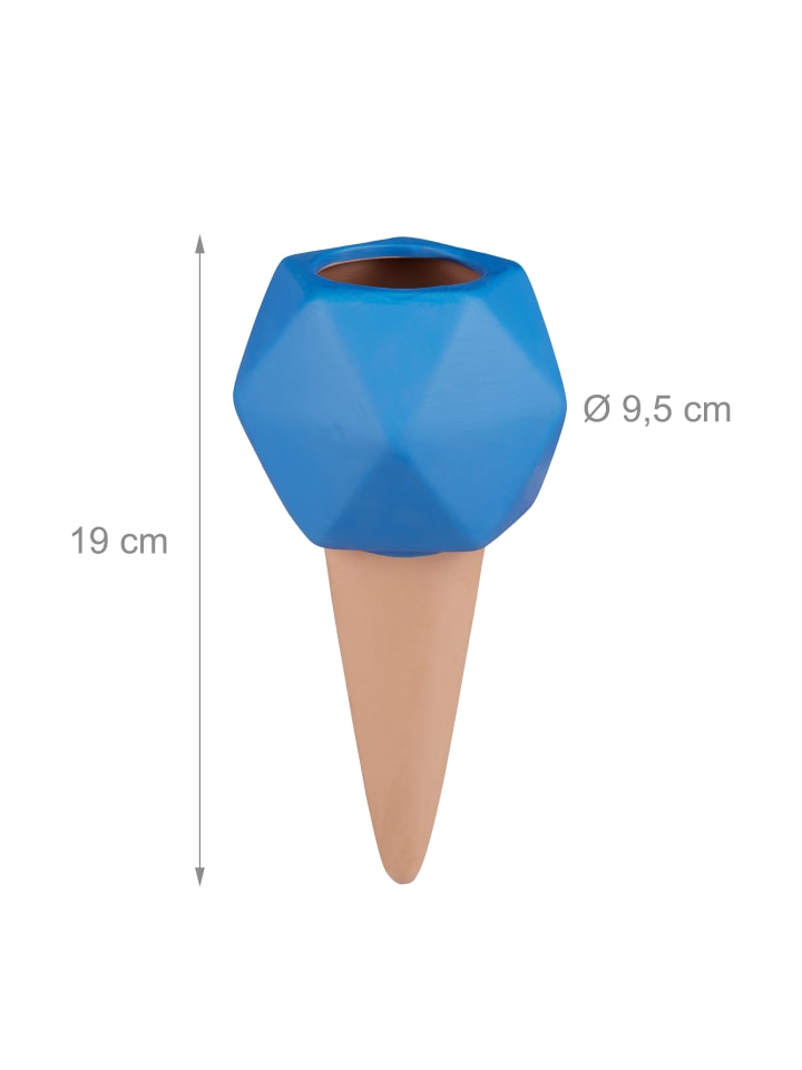 relaxdays 4 x Tonspitzen Bewässerung in Terrakotta/ Blau günstig kaufen onesize