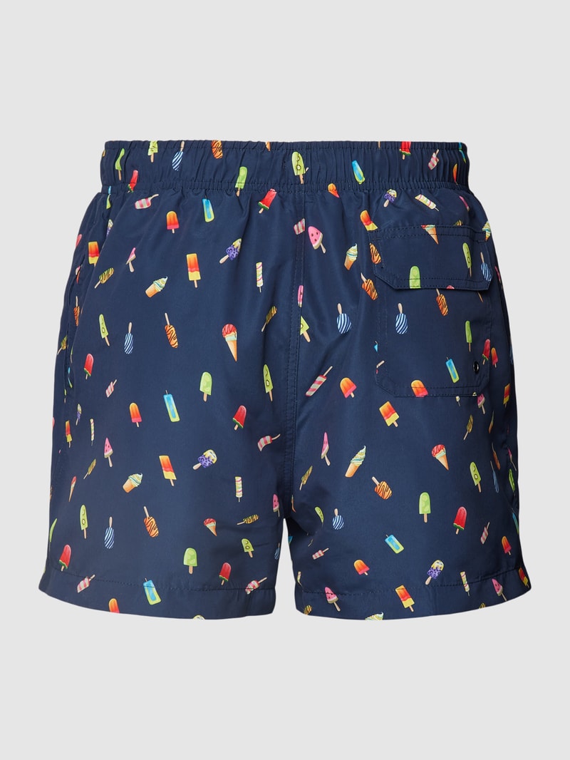 Badehose mit Allover-Muster in marineblau
