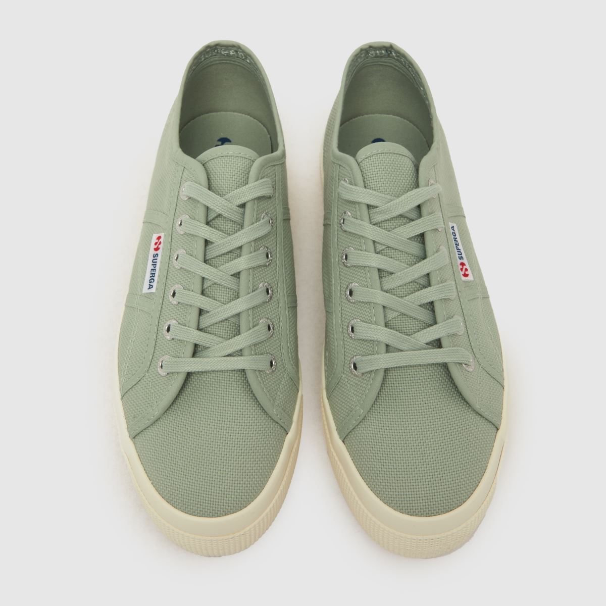 Superga 2740 középmagas platformos cipő világoszöldben