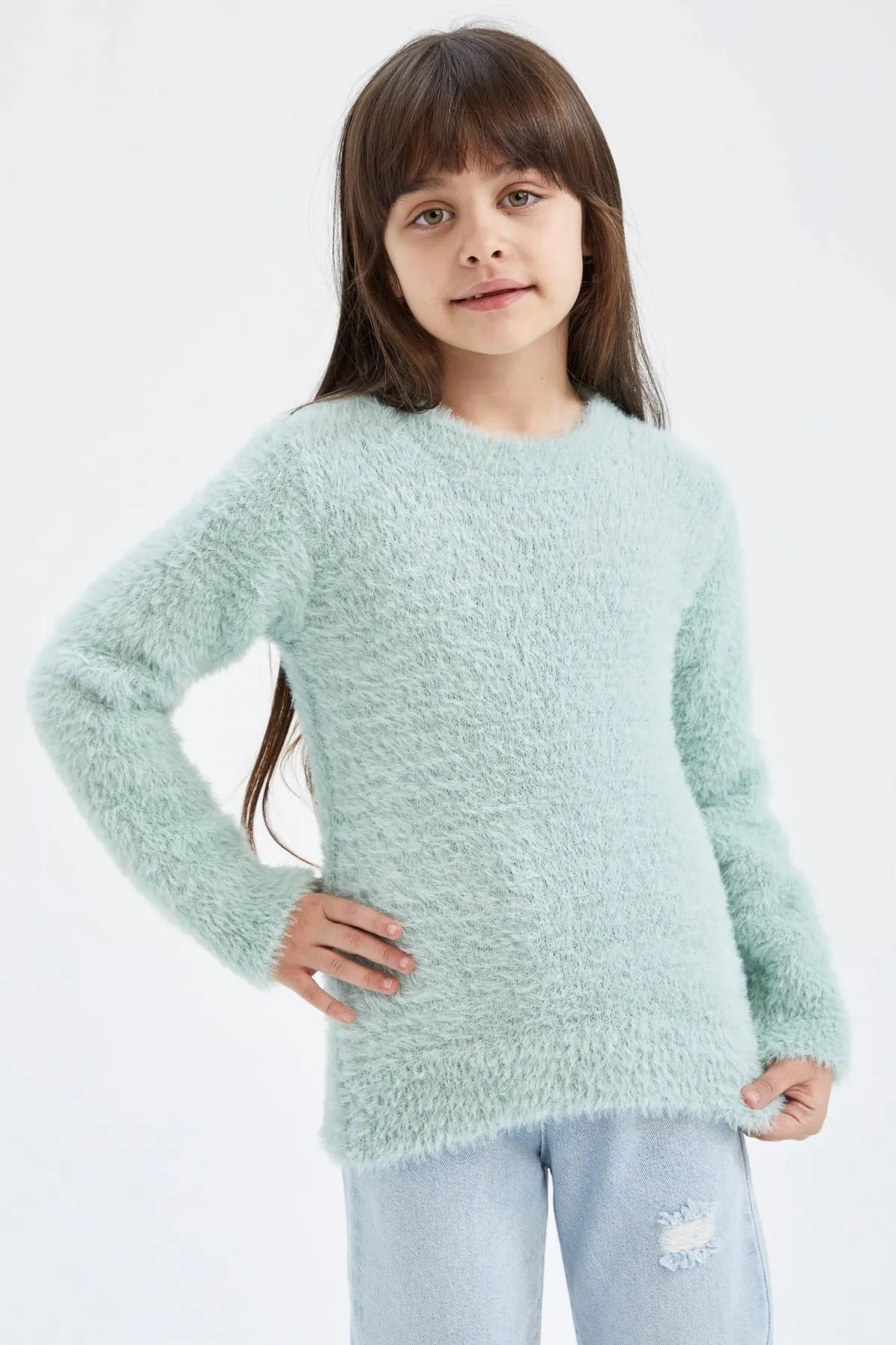 DeFacto  Weicher Mädchenpullover mit Rundhalsausschnitt