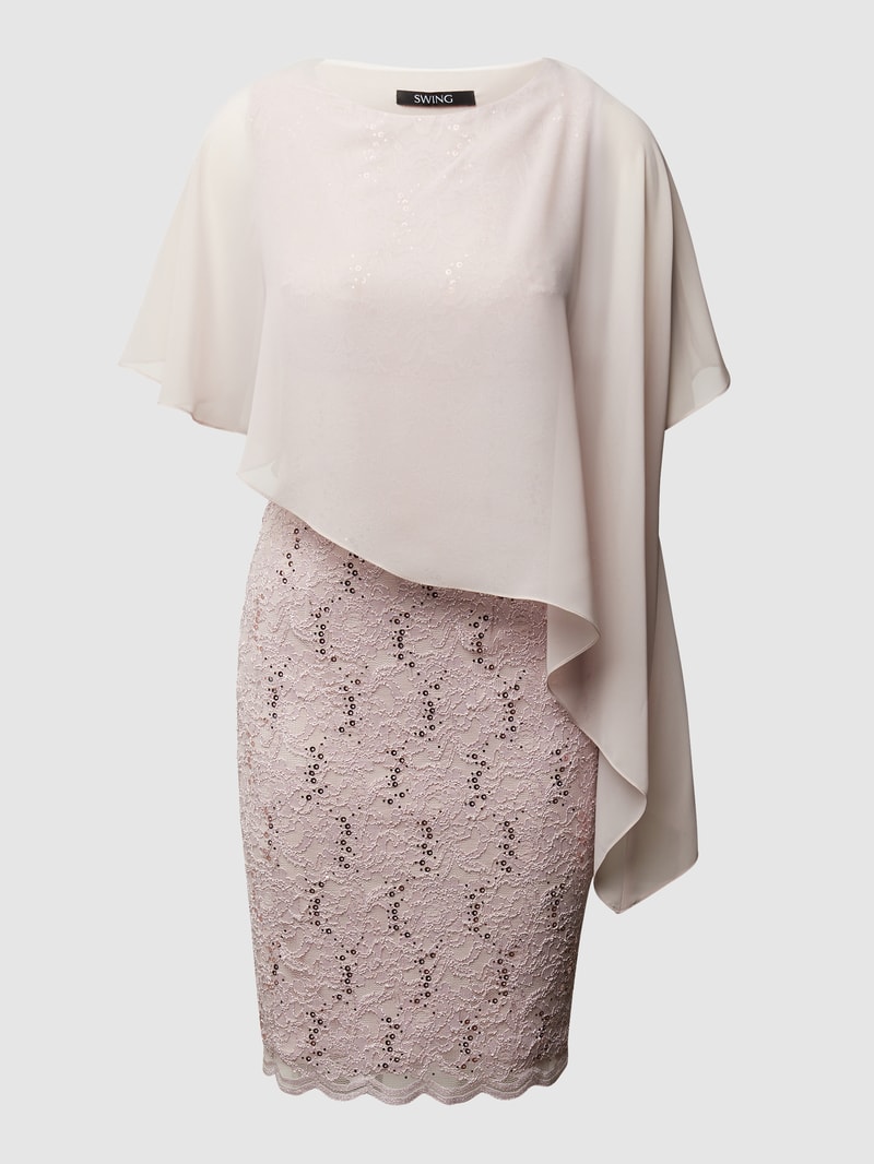 Cocktailkleid aus floraler Spitze in altrosa