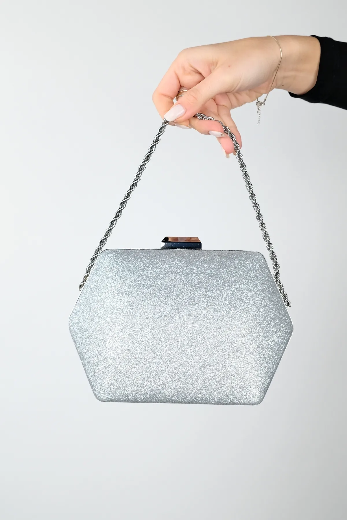 LuviShoes  Silber Sand Glitter Damen Handtasche