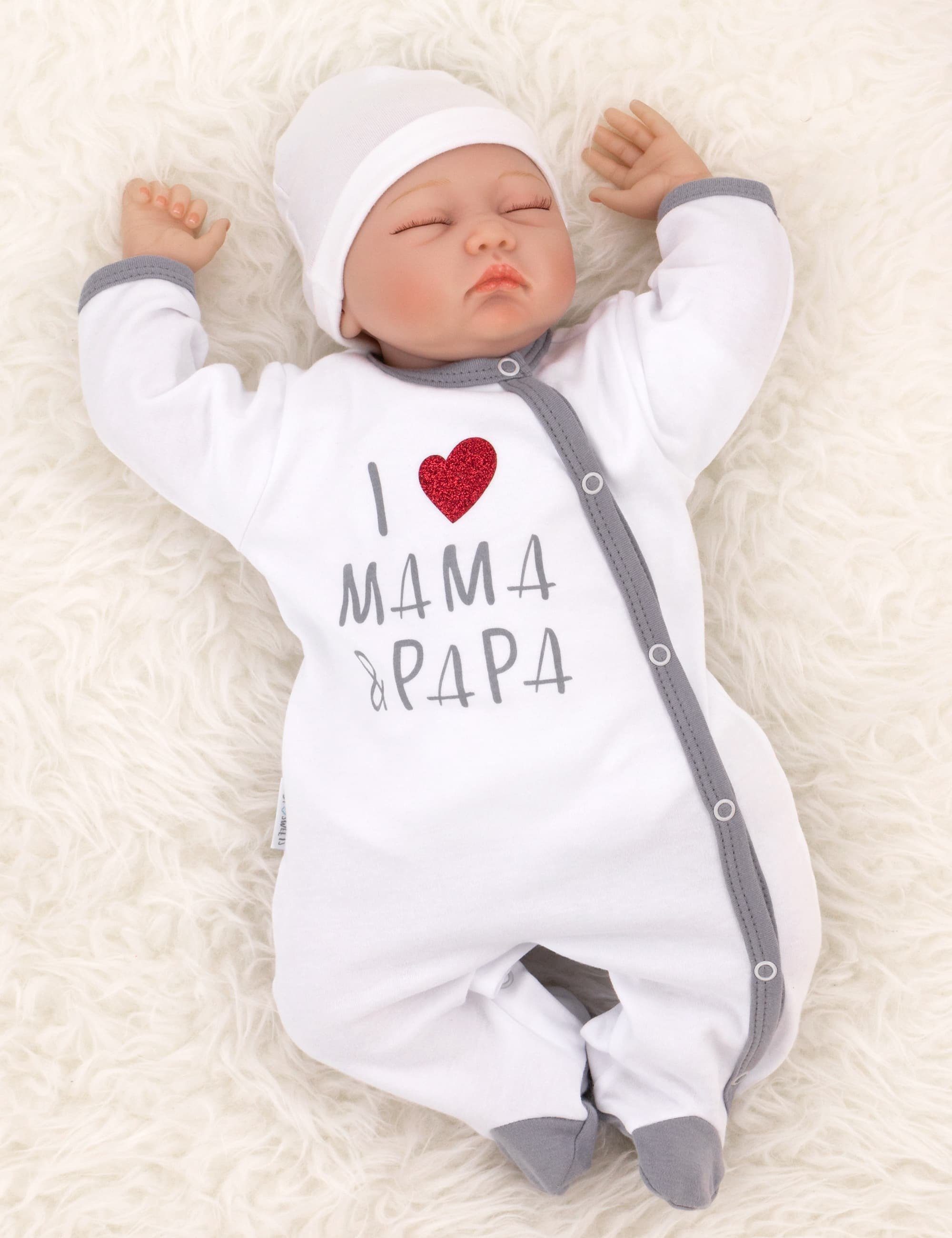 Baby Sweets Strampler Strampler, Schlafanzug I love Mama & Papa (1-tlg)