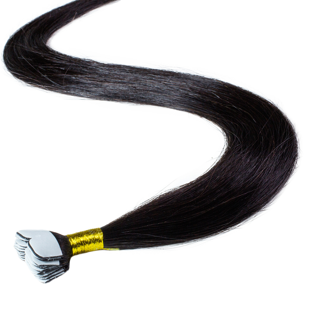 hair2heart Extensions adhesives Mini Tape Premium cheveux naturels #1 Noir extensions