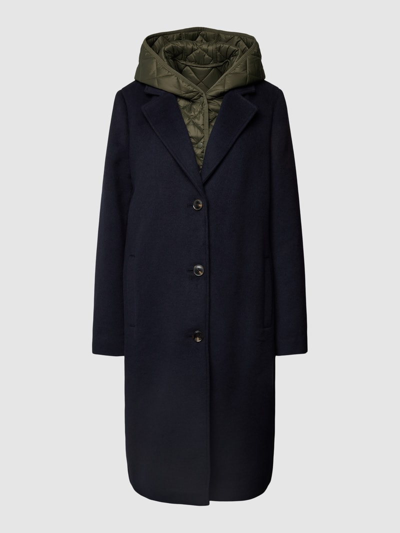 Mantel im Double-Layer-Look mit Eingrifftaschen in marineblau