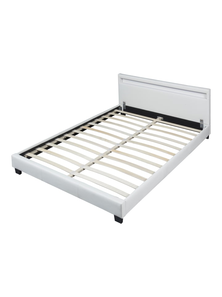 Corium Polsterbett Paris Kunstleder mit LED in Weiß (B)140cm günstig kaufen onesize