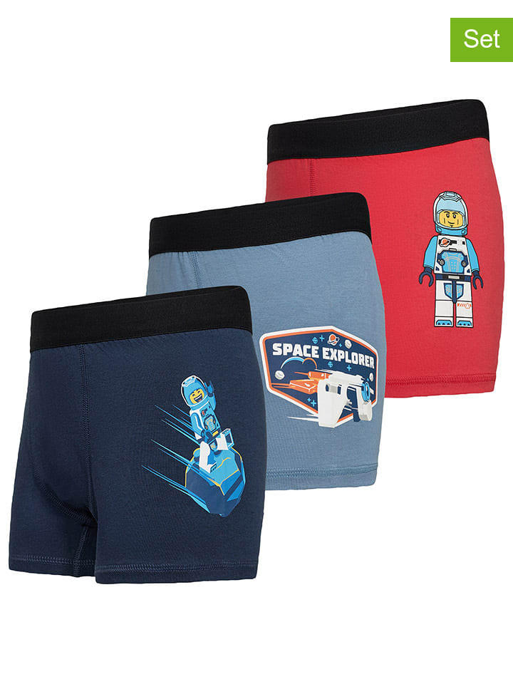 LEGO 3er-Set: Boxershorts in Dunkelblau/ Blau/ Rot günstig kaufen