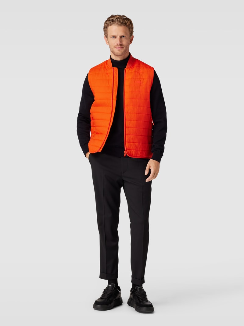 Weste mit Label-Details Modell 'CRINKLE' in orange