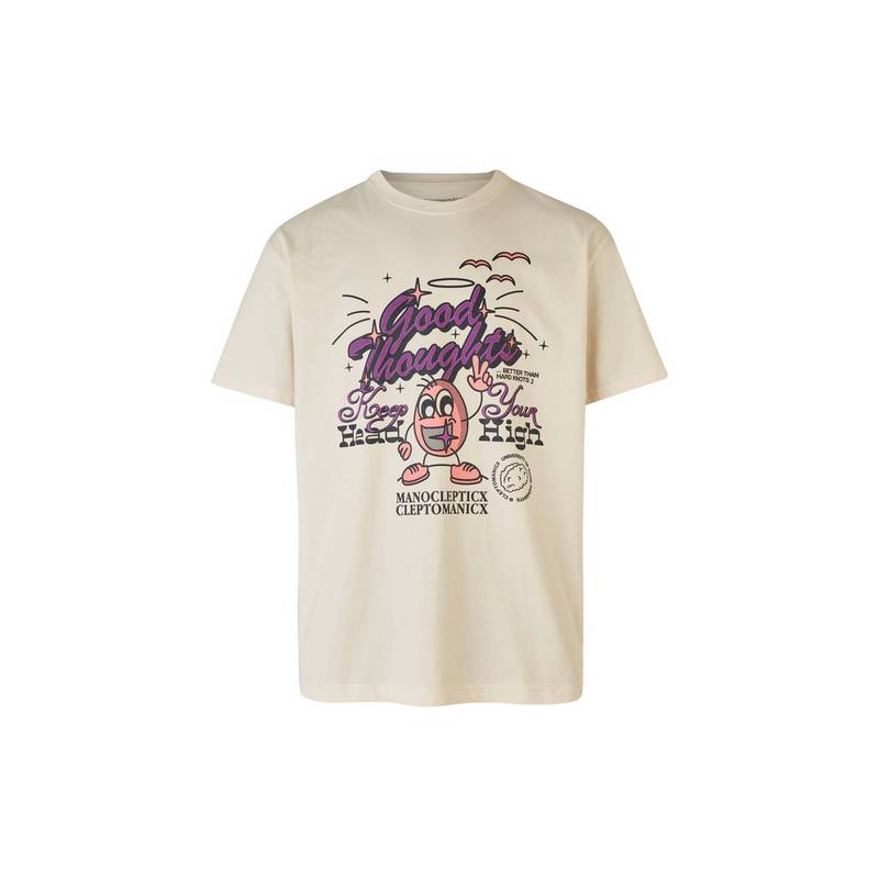 Cleptomanicx Good Vibes Printshirt Herren