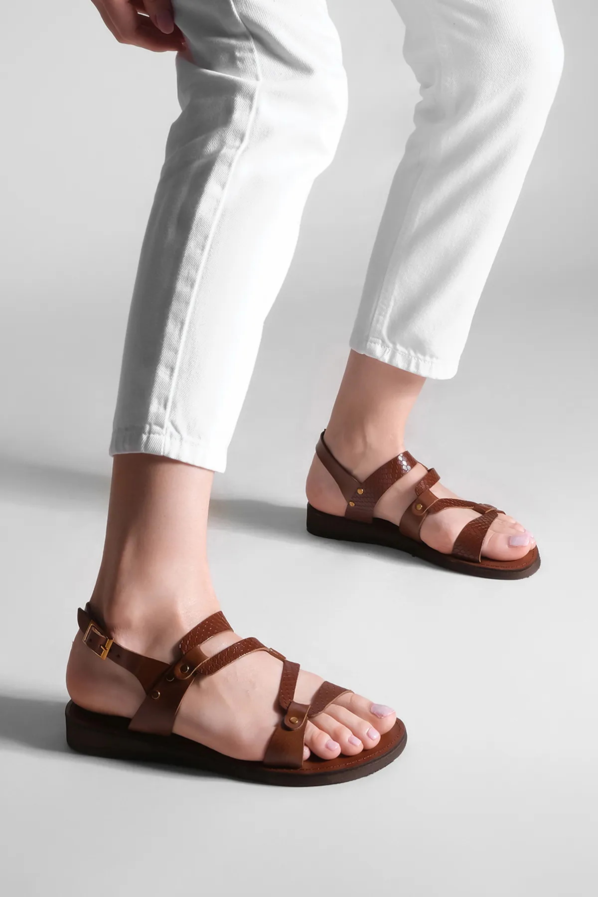 Marjin  Sandalette - Braun - Flacher Absatz