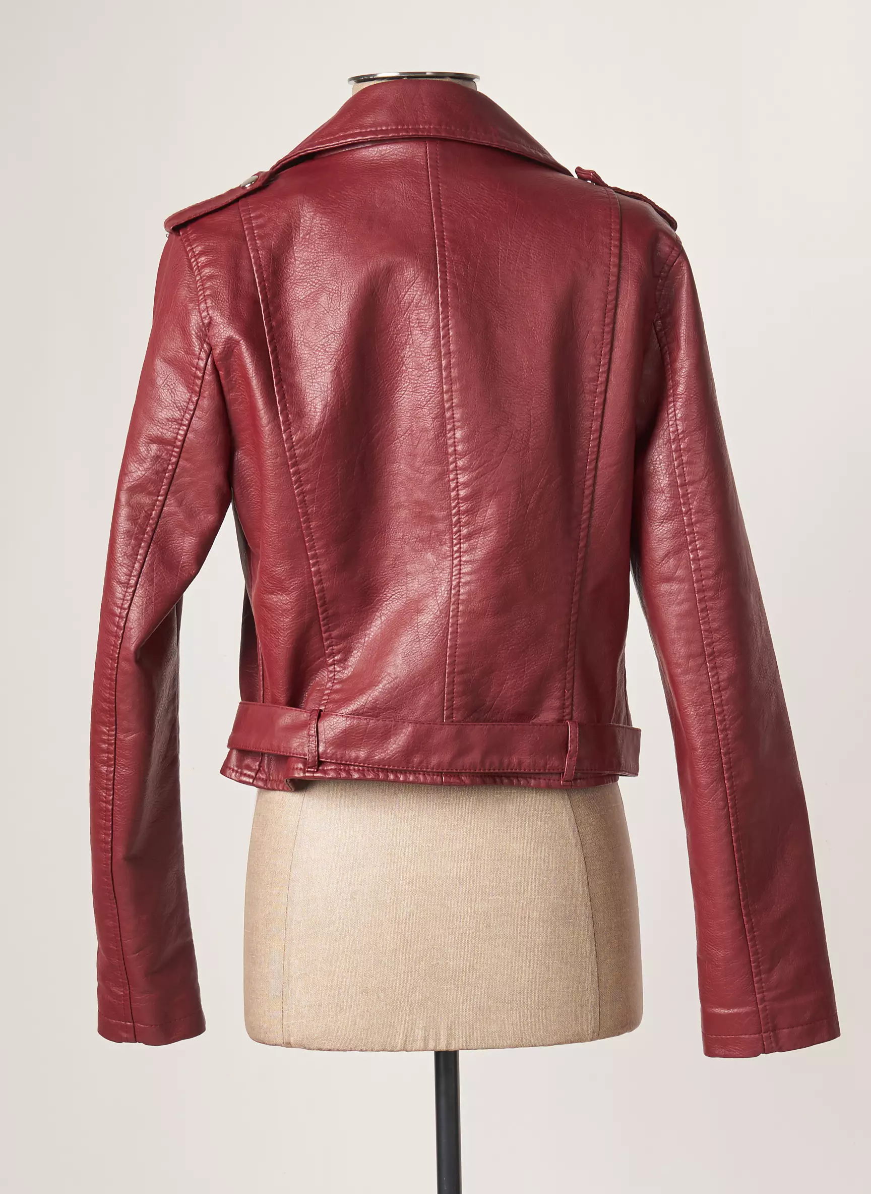 L Olive Verte Vestesimilicuir Femme couleur rouge