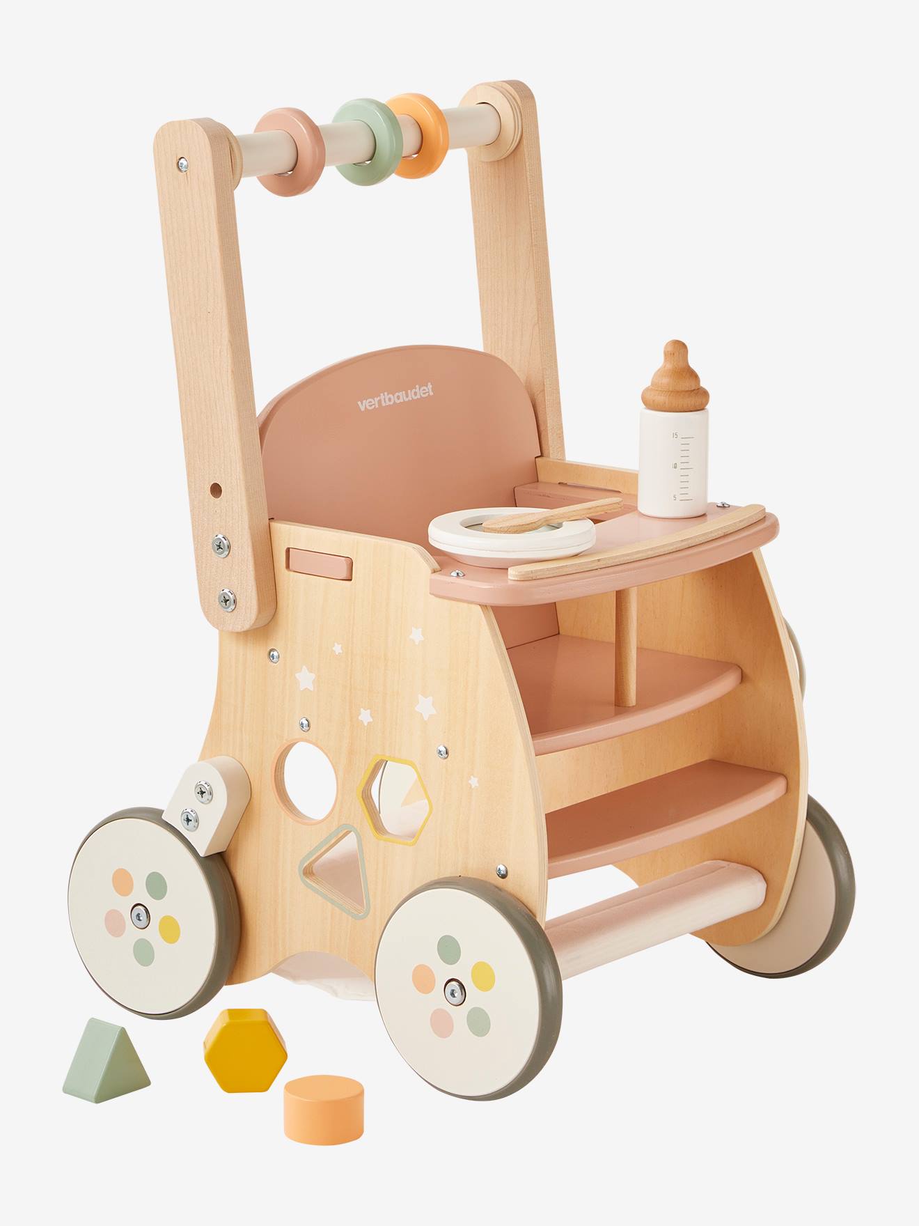 Vertbaudet Lauflernwagen mit Puppensitz, Holz FSC - grün