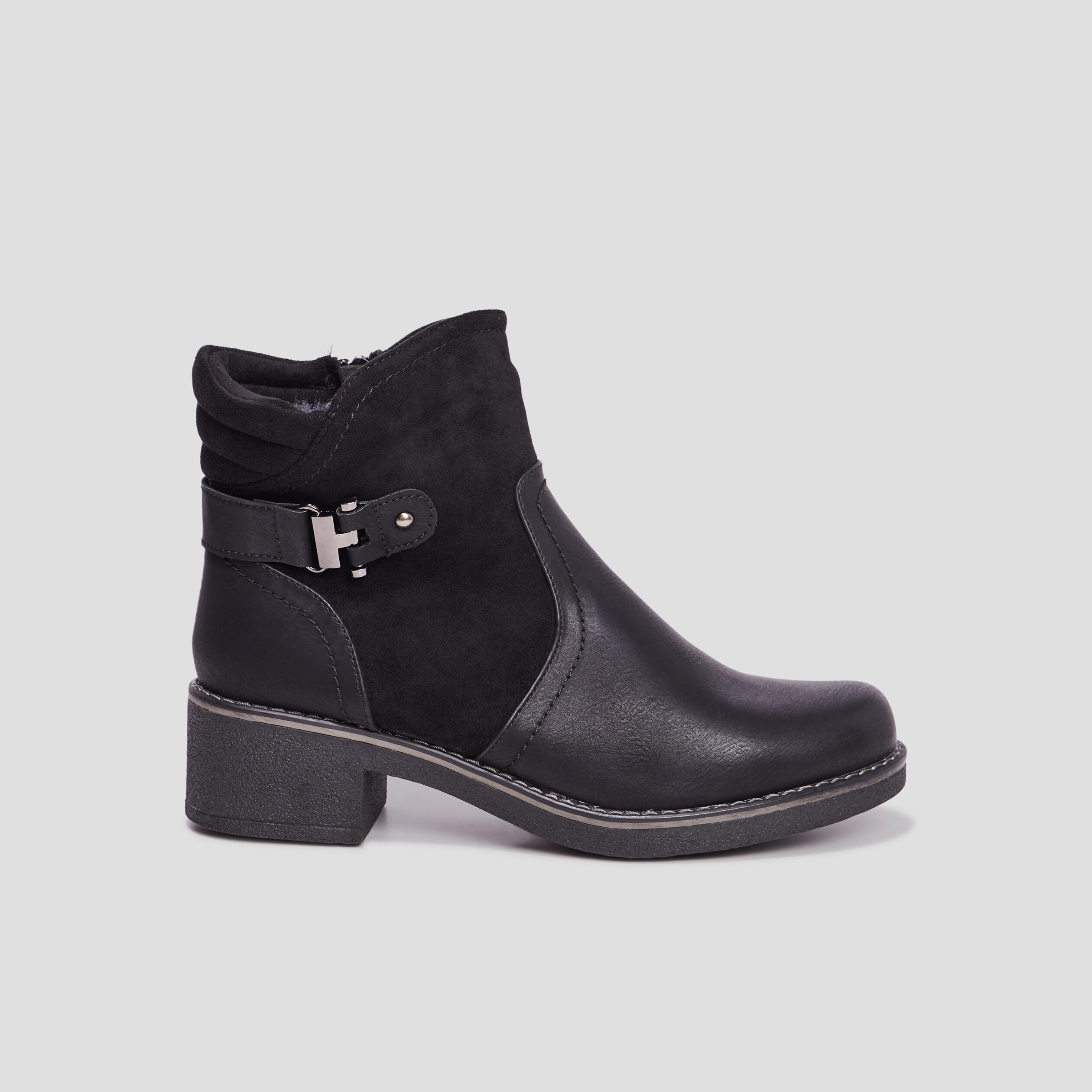 Bottines à talons pied large noir femme | La Halle