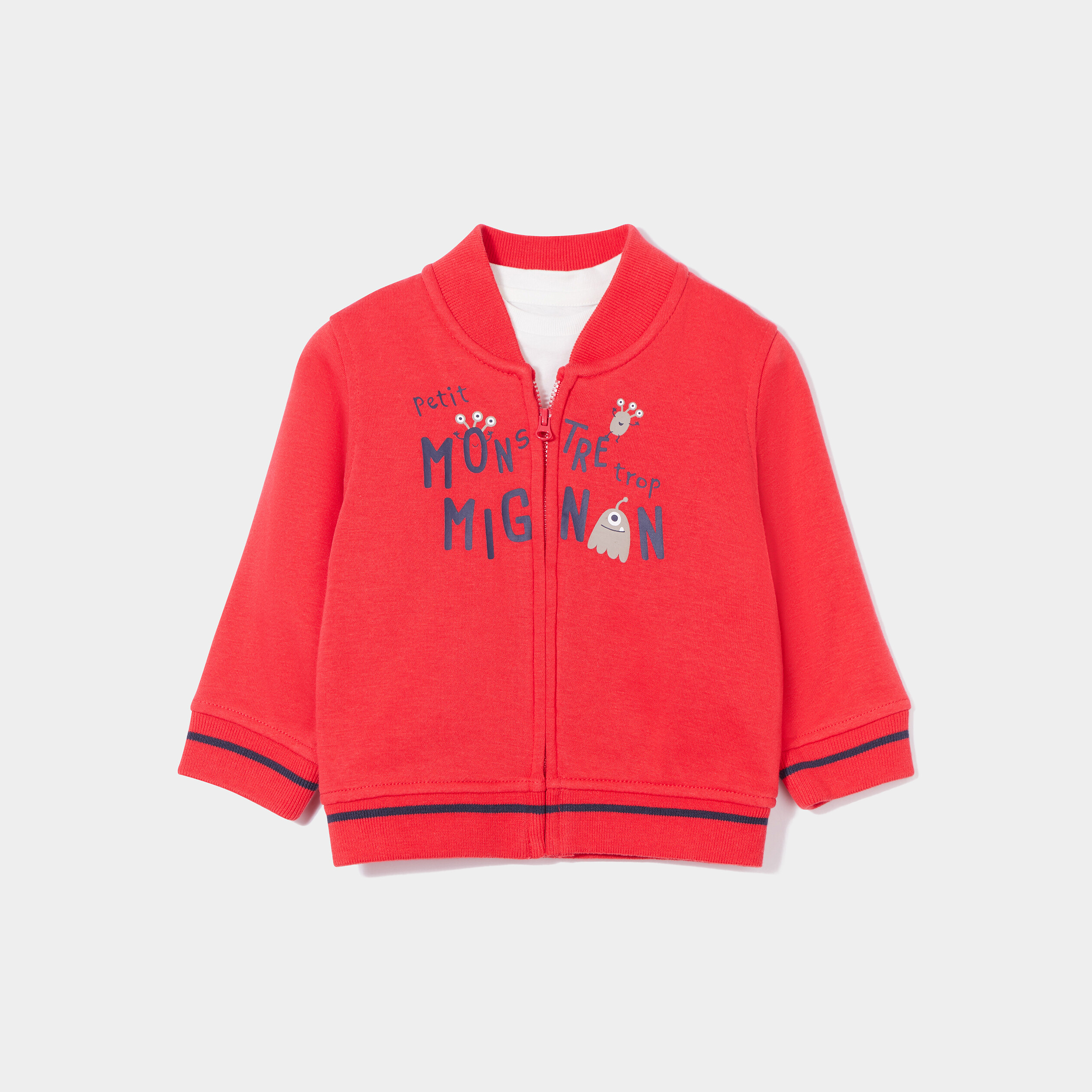 Ensemble 2 pièces t-shirt et gilet teddy rouge bébé garçon | La Halle