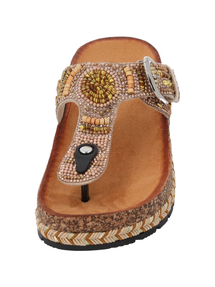 palado Plateau-Pantoletten in Camel strass günstig kaufen