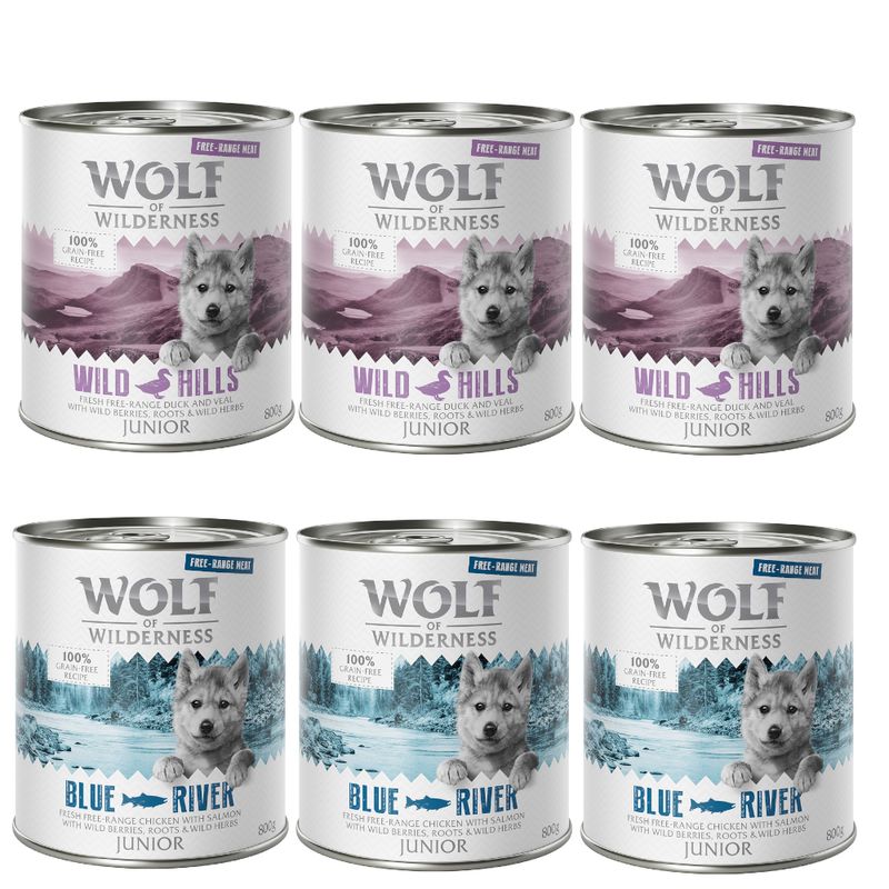 Sparpaket Wolf of Wilderness Freiland-Fleisch Junior 12 x 800 g