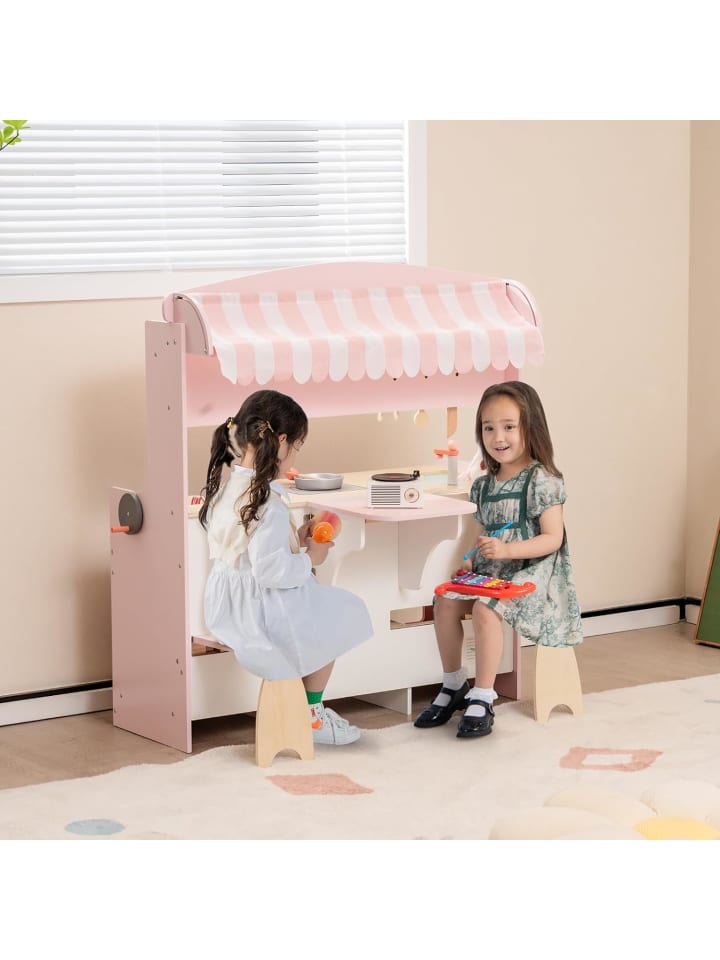 COSTWAY 2 in 1 Spielküche in Rosa günstig kaufen 91 cm