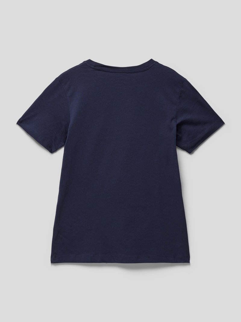 T-Shirt mit Label-Print in marineblau
