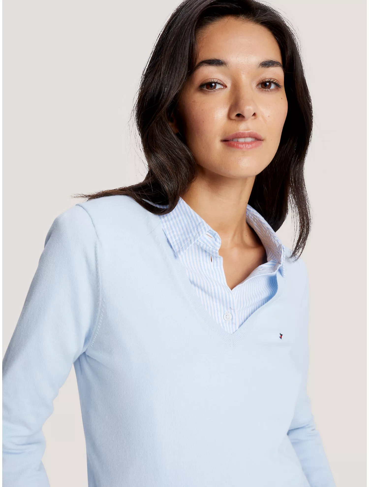 Solid V-Neck Sweater
