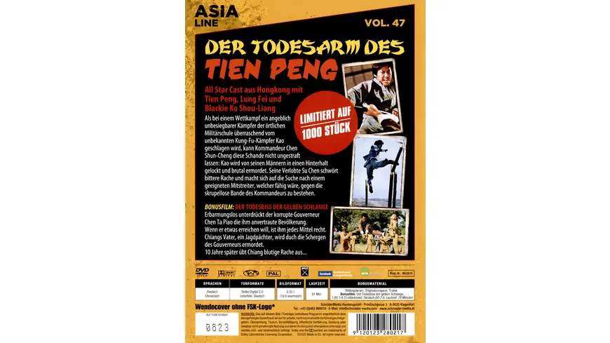Asia Line: Der Todesarm des Tien Peng - Limitiert auf 1000 Stück