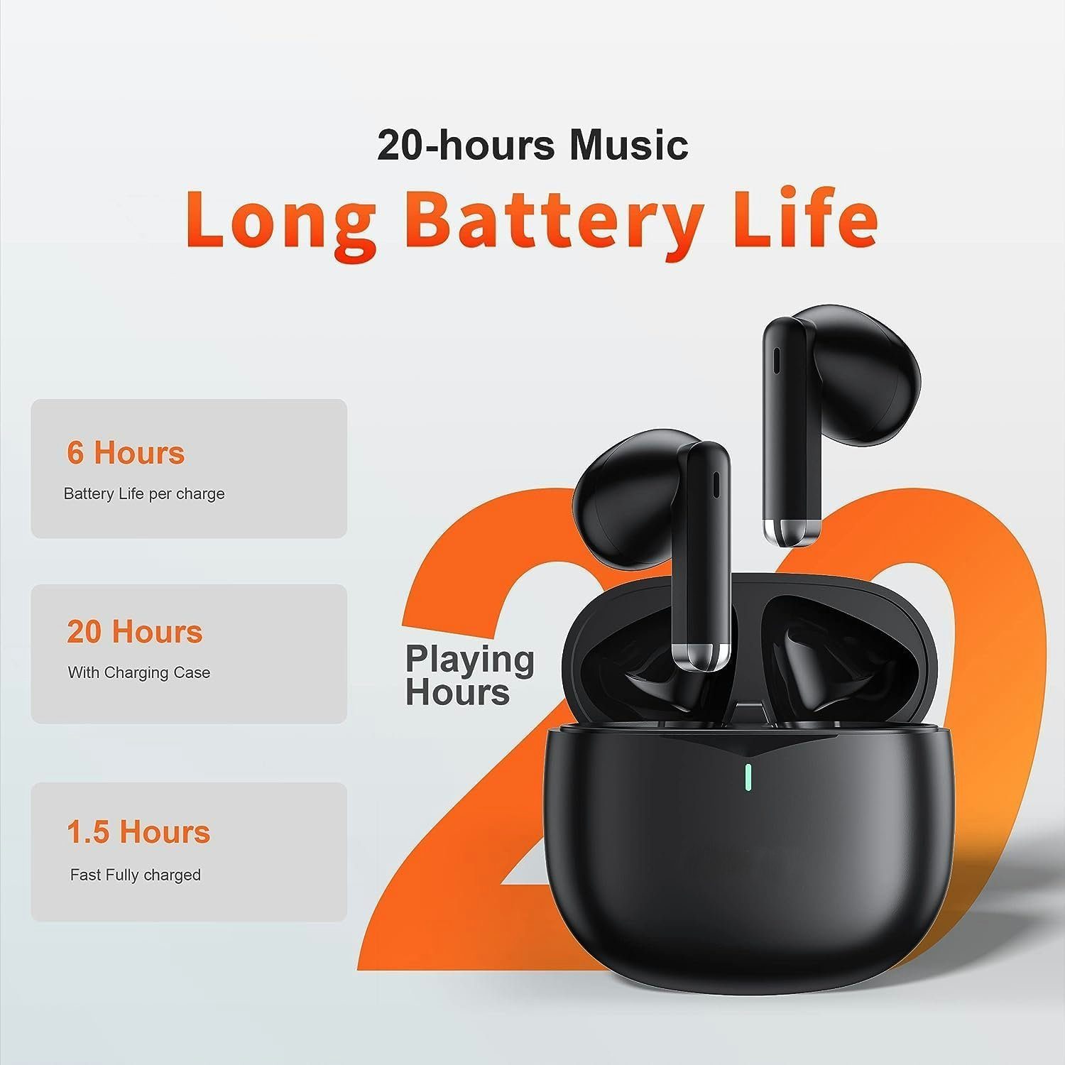LMG Germany 5.3, Kabellos Bluetooth 5.3, 20 std Spielzeit Bluetooth-Kopfhörer (IOS, Android, Bluetooth 5.3, Wasserabweisend, Stabile Verbindung, 20 Stunden)