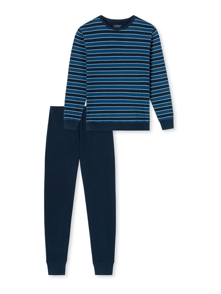 Schiesser Pyjama UNCOVER Nightwear in Dunkelblau günstig kaufen