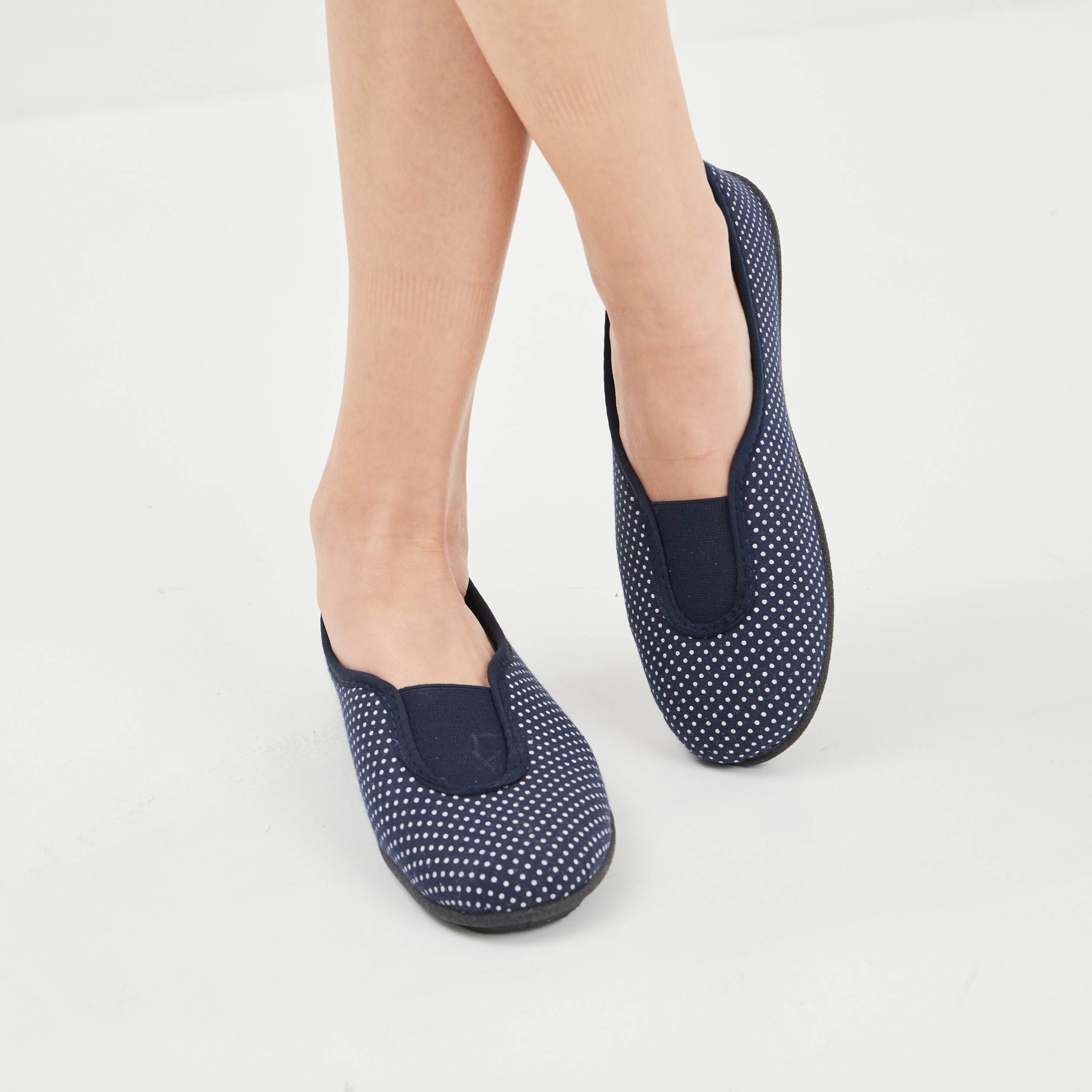 Chaussons ballerines bleu femme | La Halle