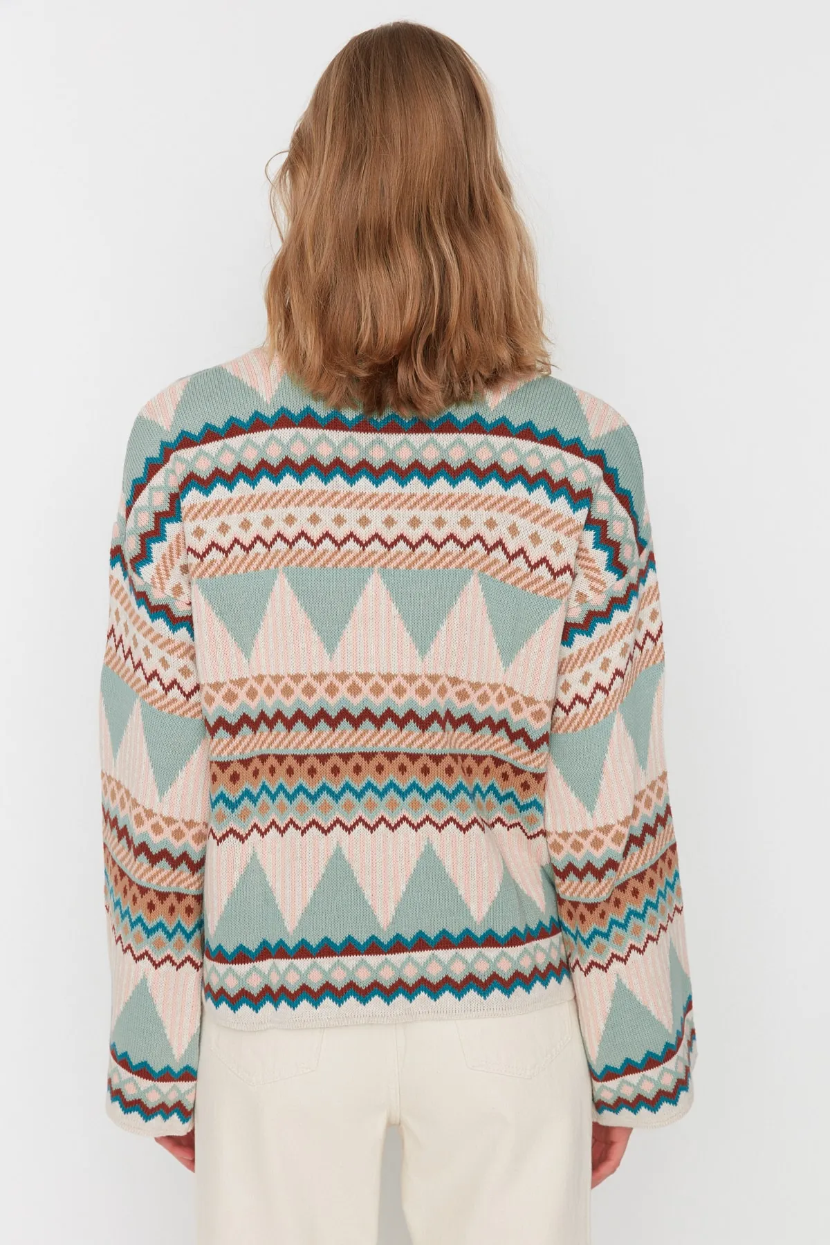 Trendyol Collection  Mintfarbener Strickpullover mit Rundhalsausschnitt und weiter Passform TWOAW21KZ0941