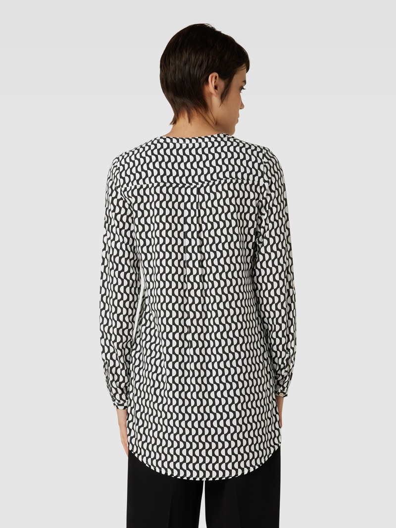 Bluse aus Viskose mit Allover-Print in black
