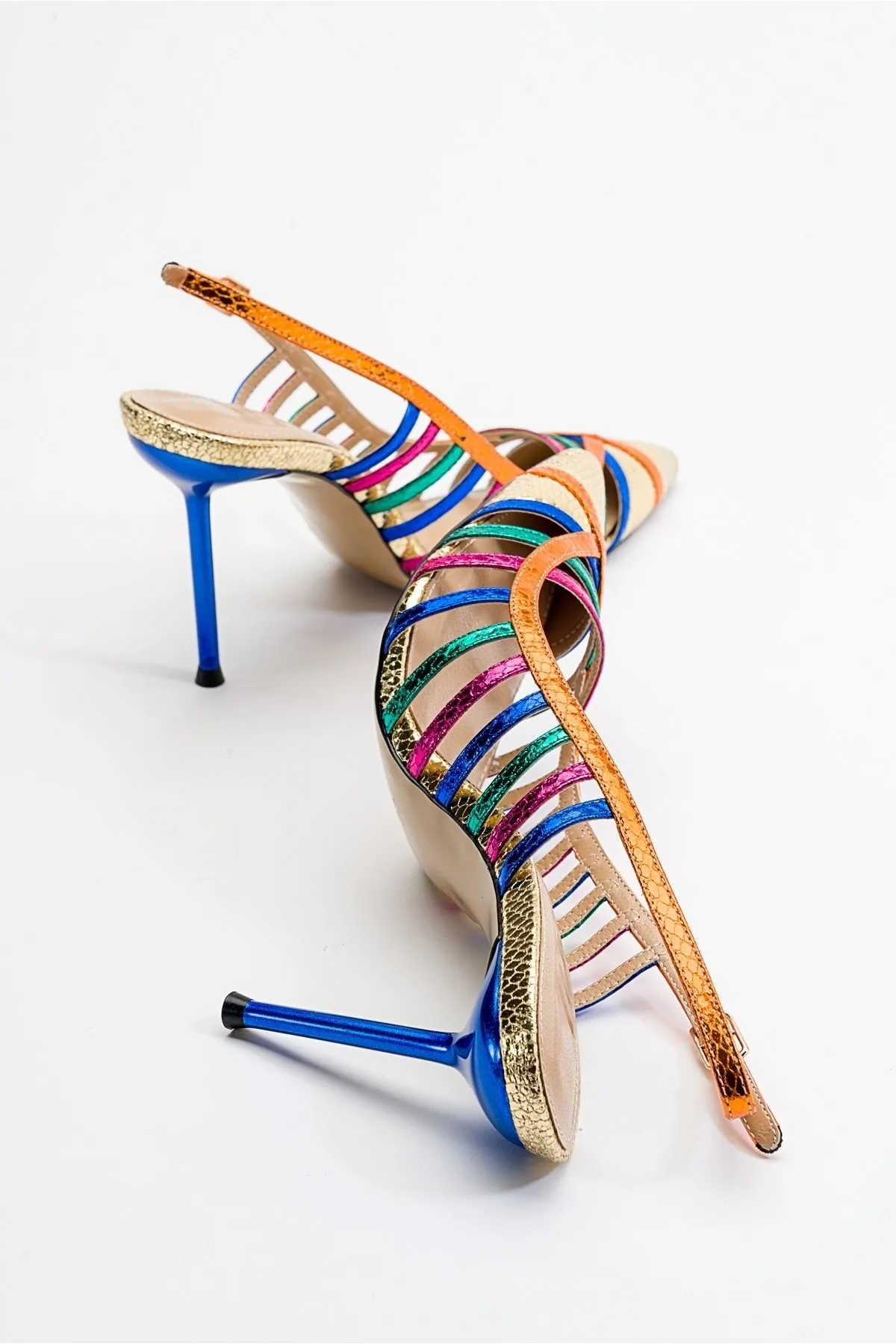 LuviShoes  Gesto Gold Multi Damen-Schuhe mit hohen Absätzen