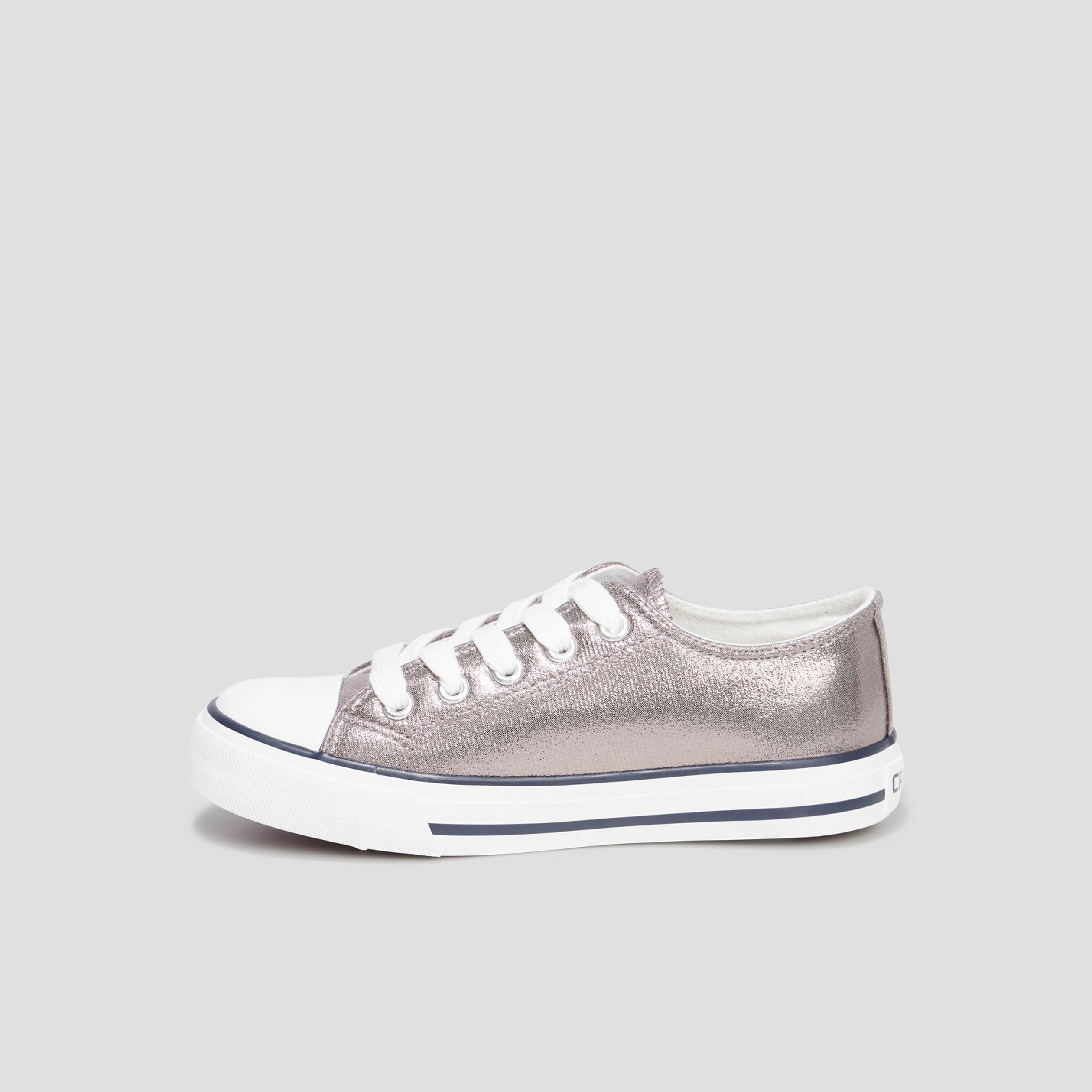 Tennis en toile à lacets Creeks gris argent fille | La Halle