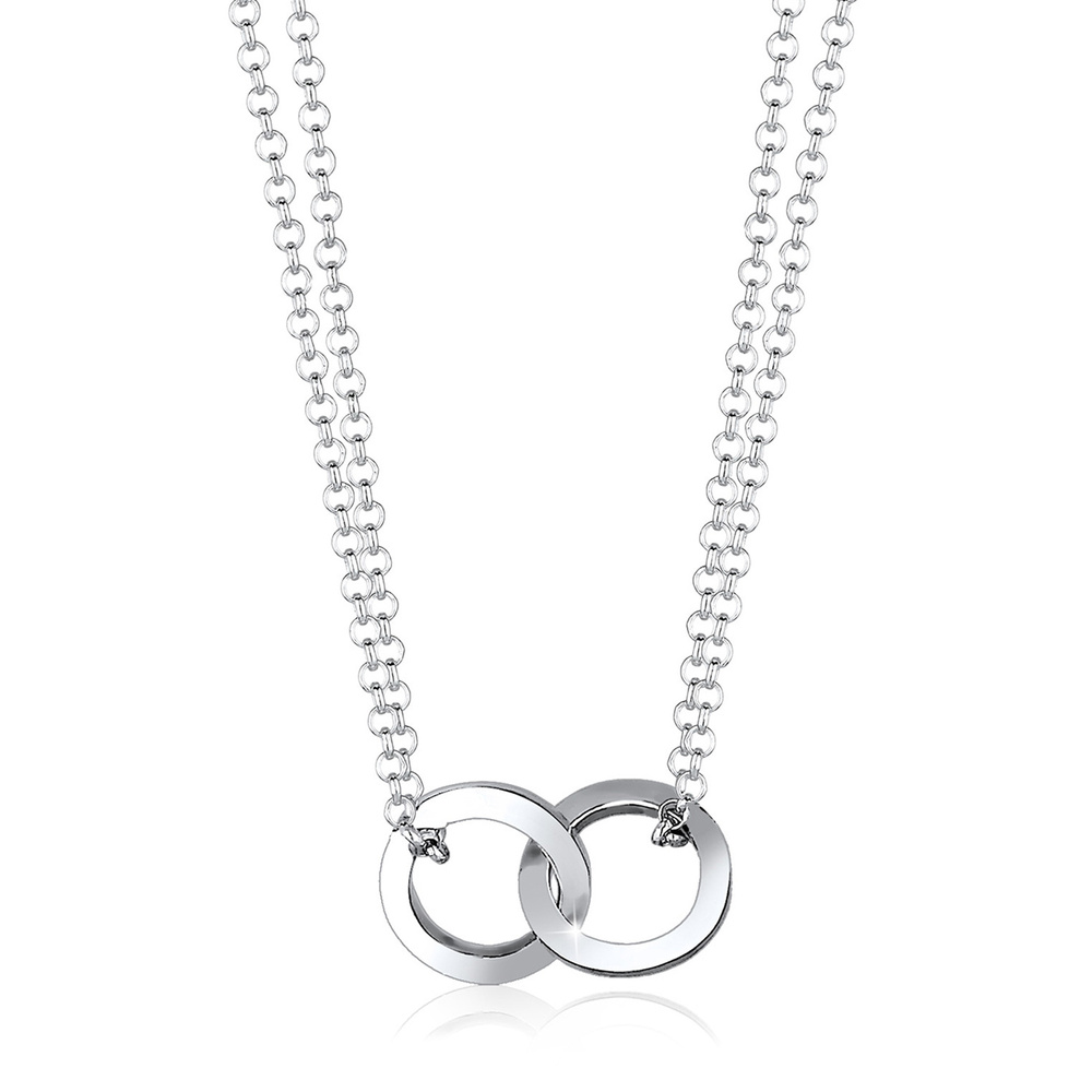 Elli Elli Collier Femme Cercle Couches - (925/1000) Argent Bijoux