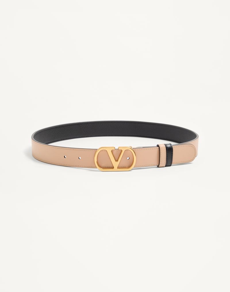 VLogo Signature Vendbart Bælte i Skinnende Kalveskind 30mm