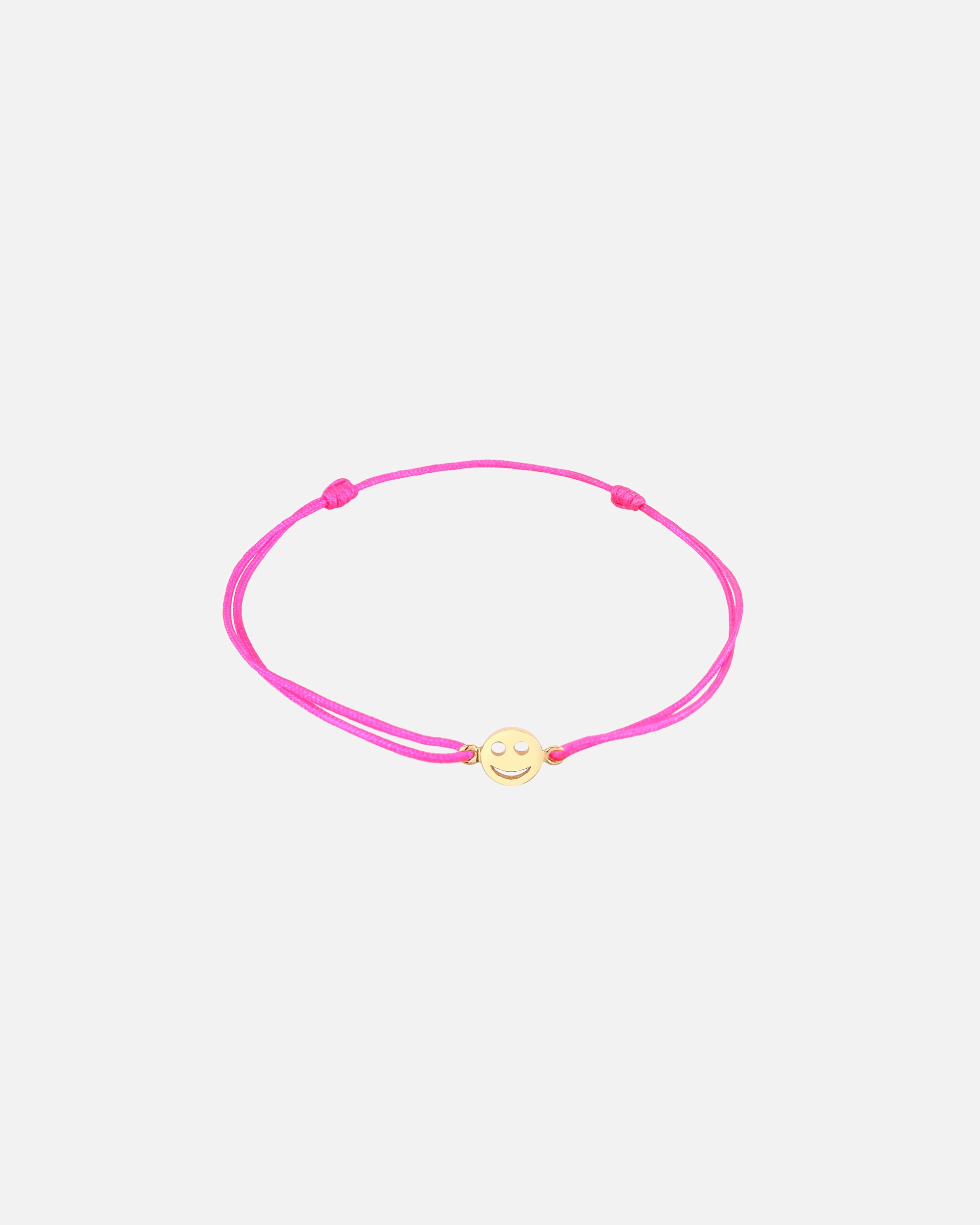 Símbolo de cara sonriente para mujer de Elli con nailon rojo en plata de ley 925 chapada en oro.