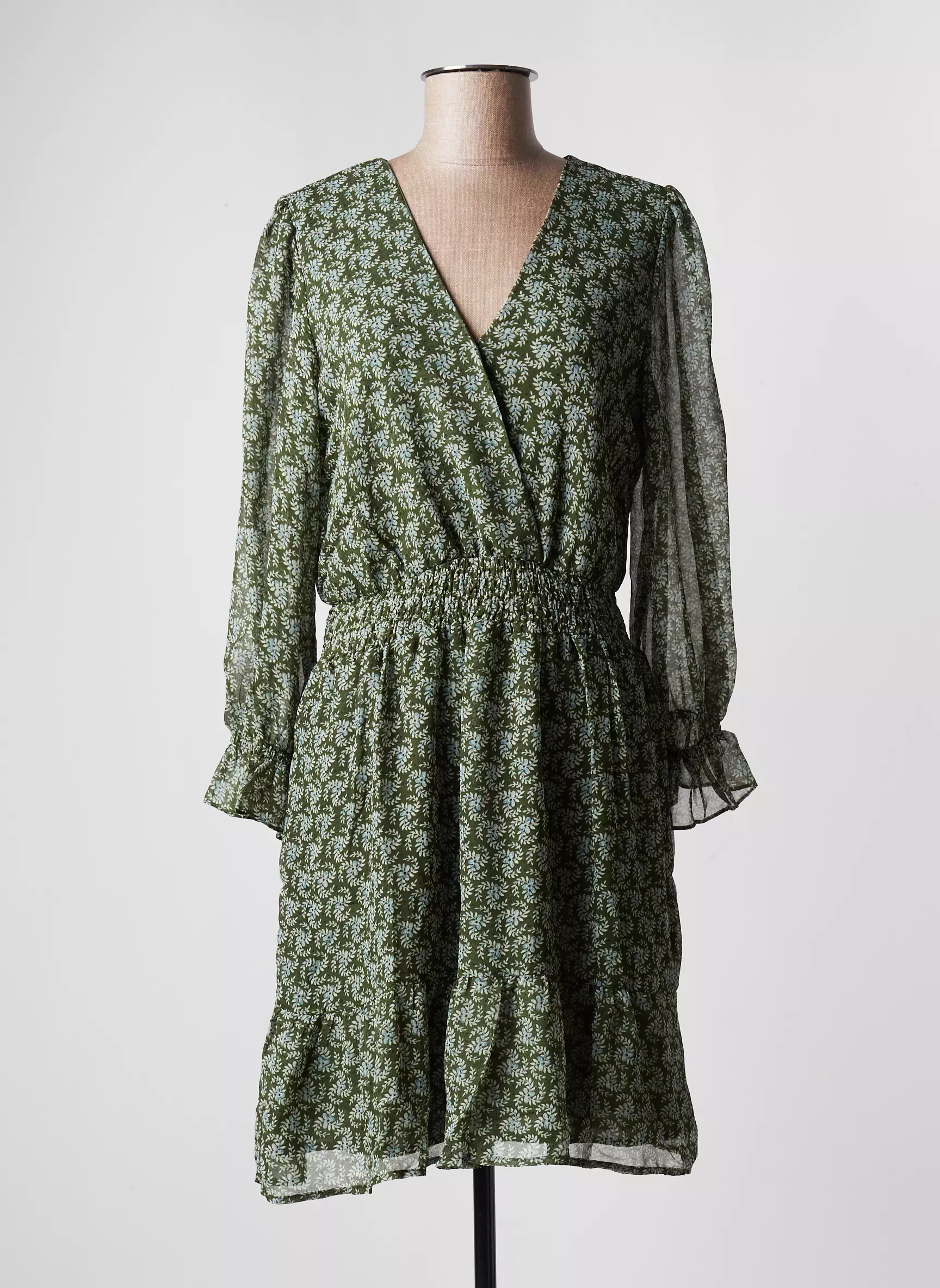 Charlior Robes Mi Longues Femme couleur vert