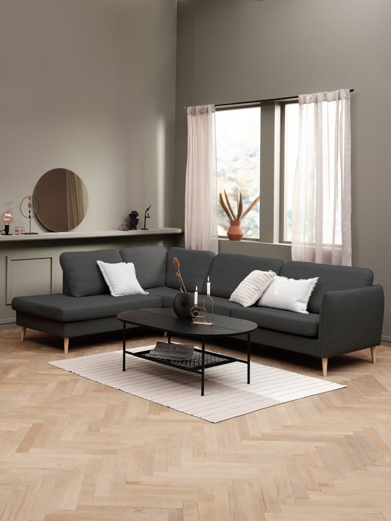 Mesa de centro HINNERUP HINNERUP 75x120 com prateleira preta