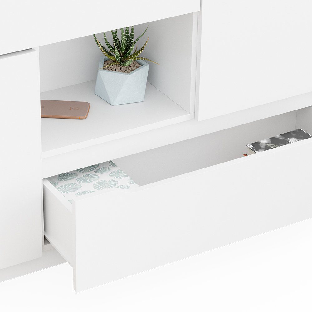 Vicco Sideboard Kommode Mehrzweckschrank RUBEN 120 cm Weiß