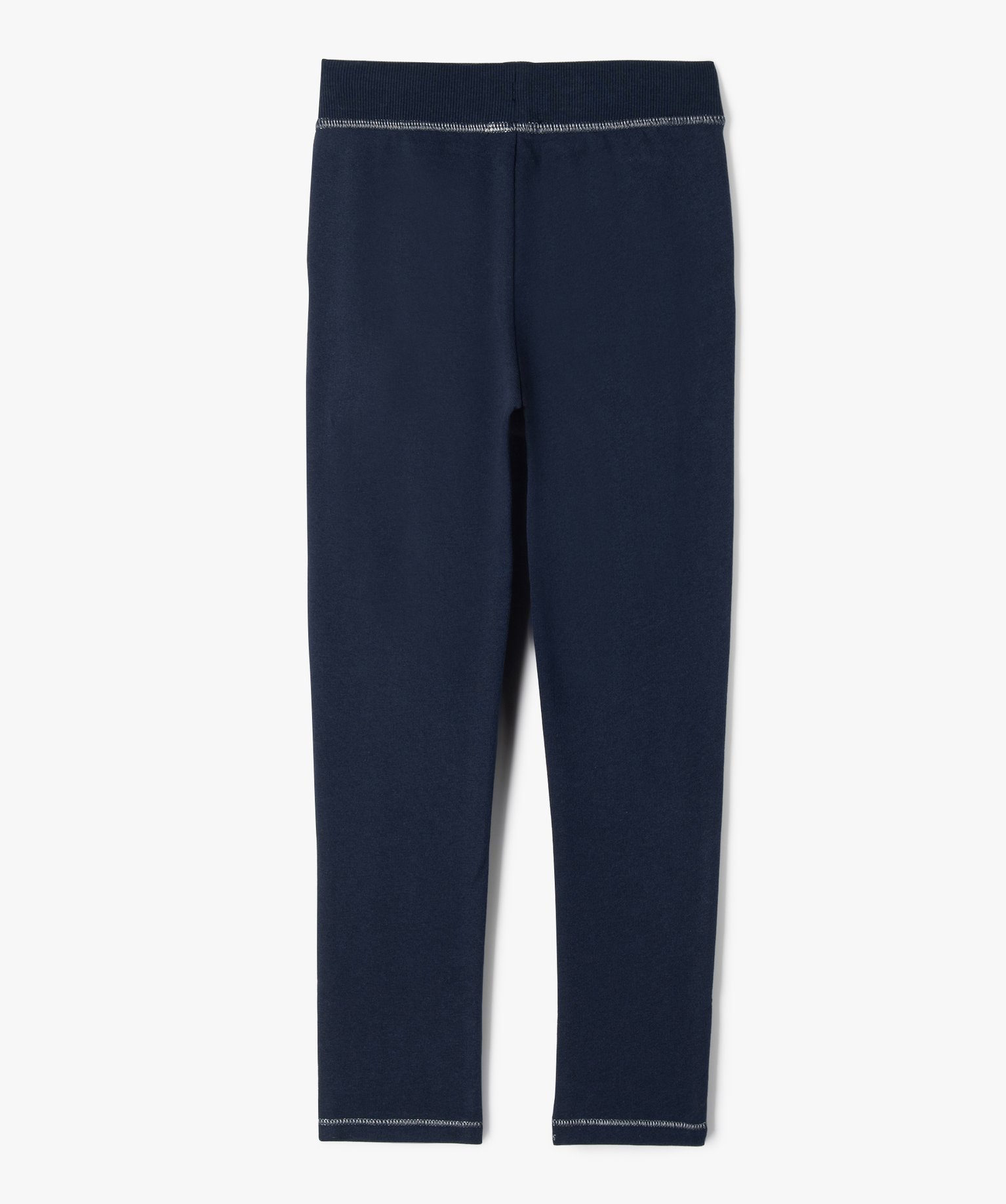 Leggings de sport fille avec surpiqres pailletées marine | GEMO