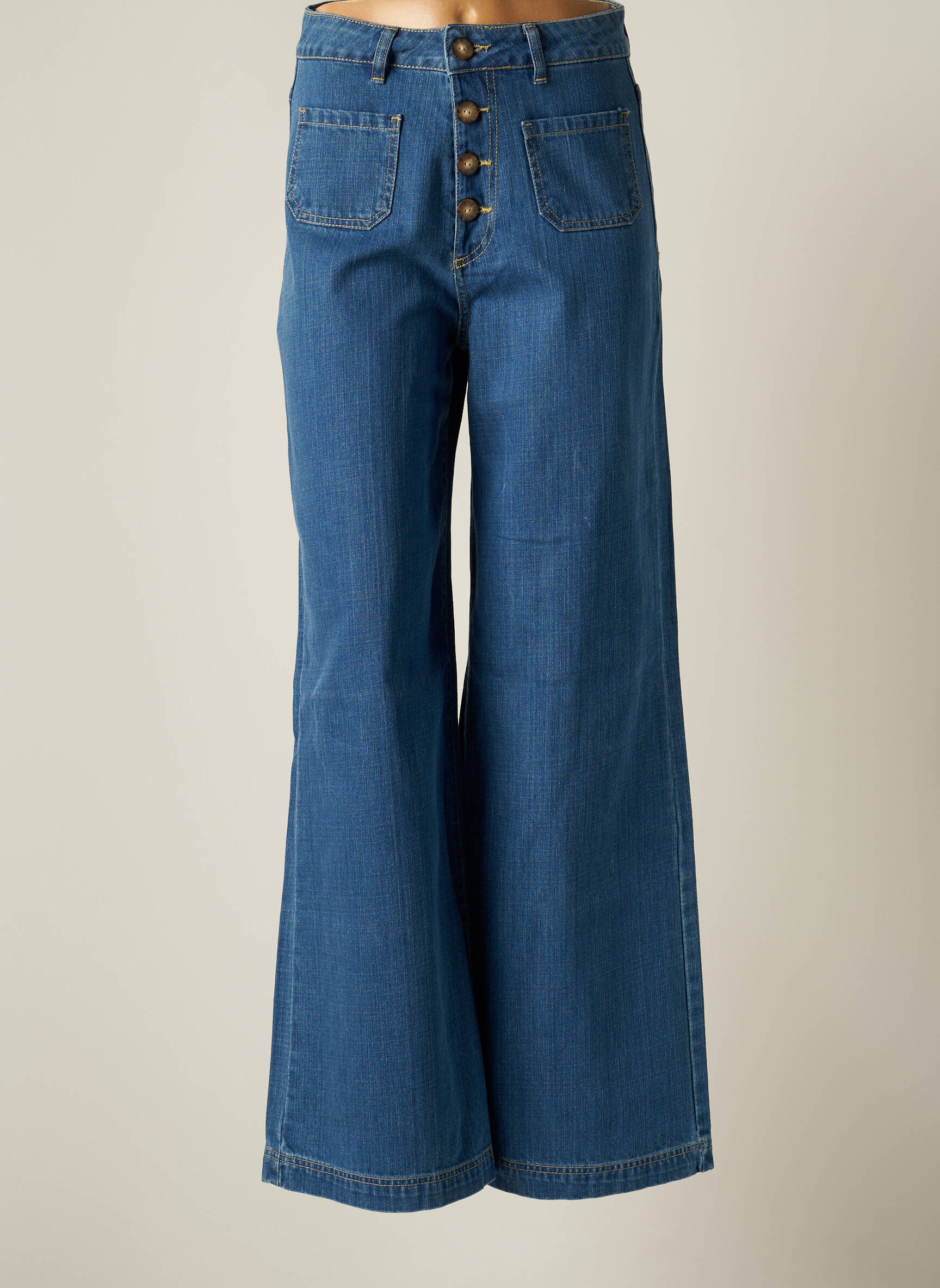 Smf Jeans Coupe Large Femme couleur bleu