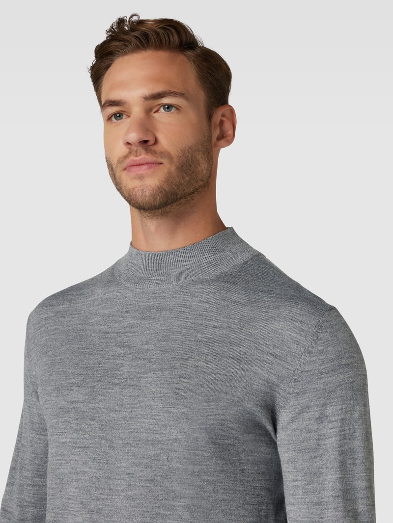 Strickpullover mit Turtleneck Modell 'TOWN' in silber