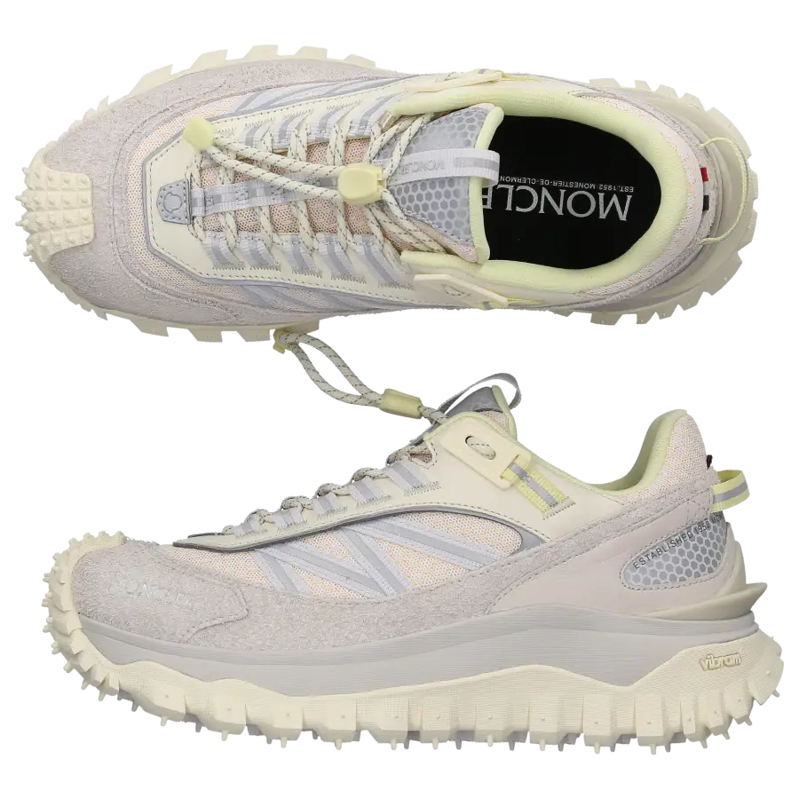 Moncler - Sneaker low TRAILGRIP Veloursleder Materialmix - grau