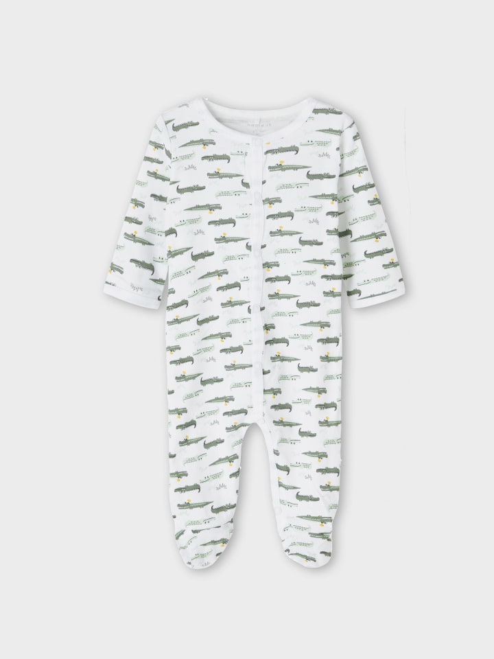 name it Schlafanzug Kroko mit Druckknopf in Grün günstig kaufen