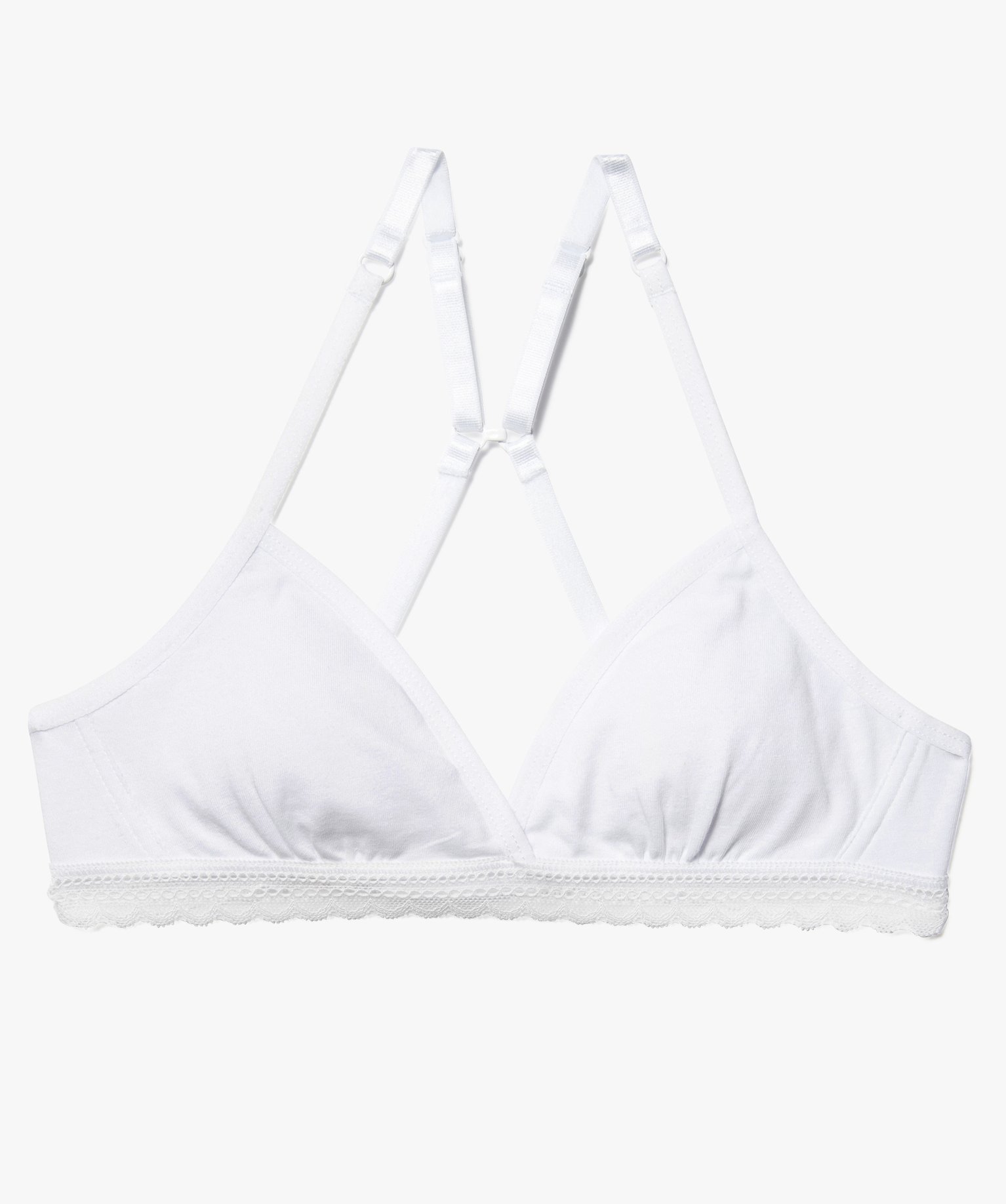 Soutien-gorge triangle spécial dos nageur fille blanc | GEMO
