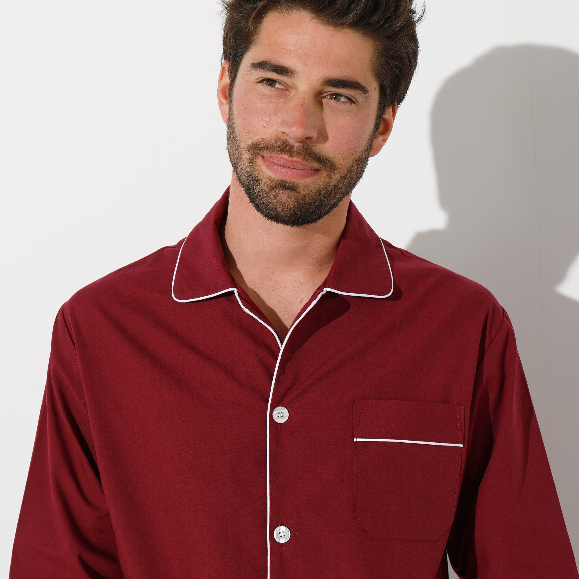 Veste de pyjama popeline boutonnée