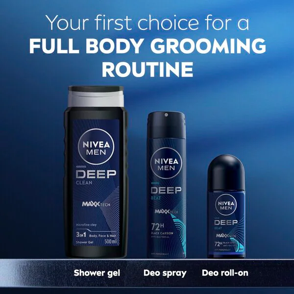 NIVEA Men Deep Black Carbon Beat izzadásgátló spray 150ml