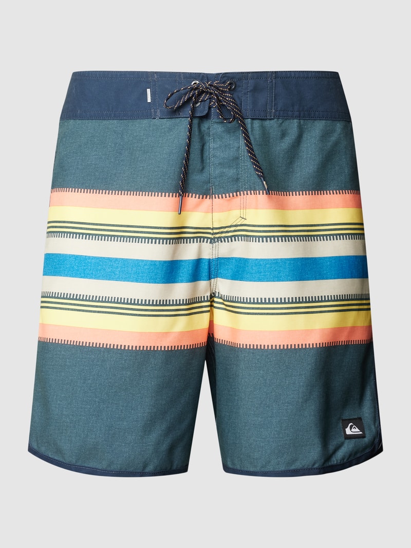 Badehose mit Streifenmuster Modell 'EVERYDAY SCALLOP' in marineblau