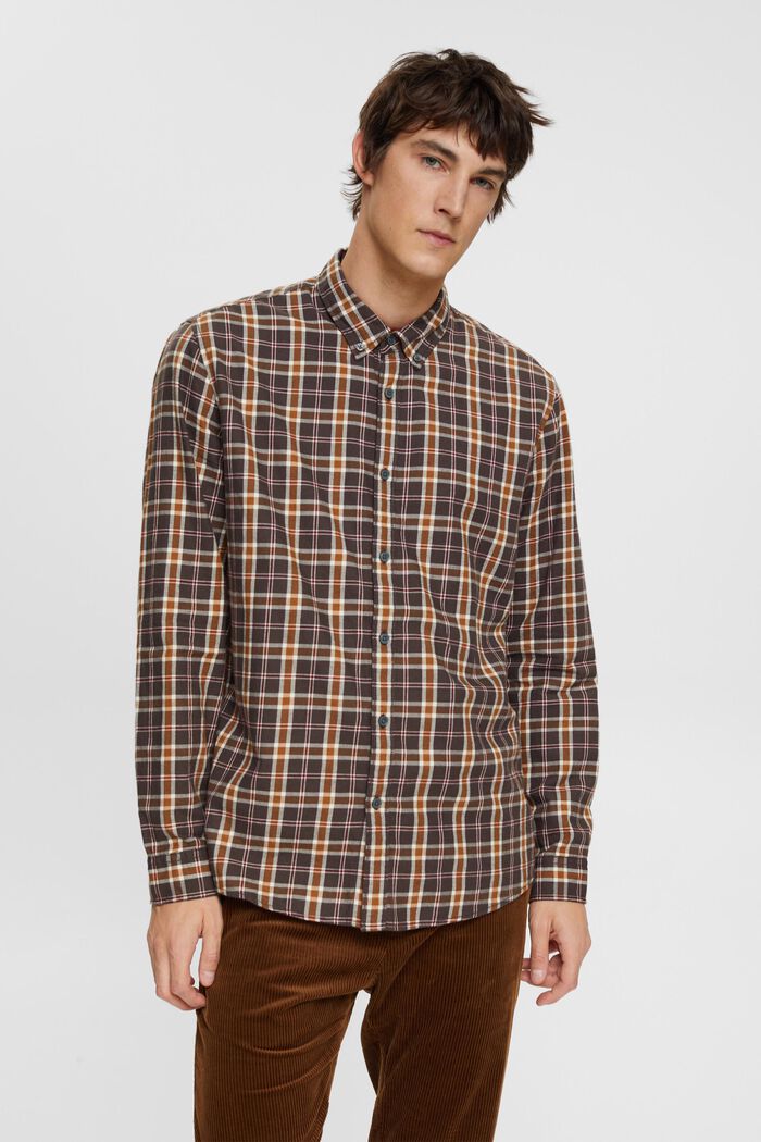 Button-Down-Hemd mit Karos