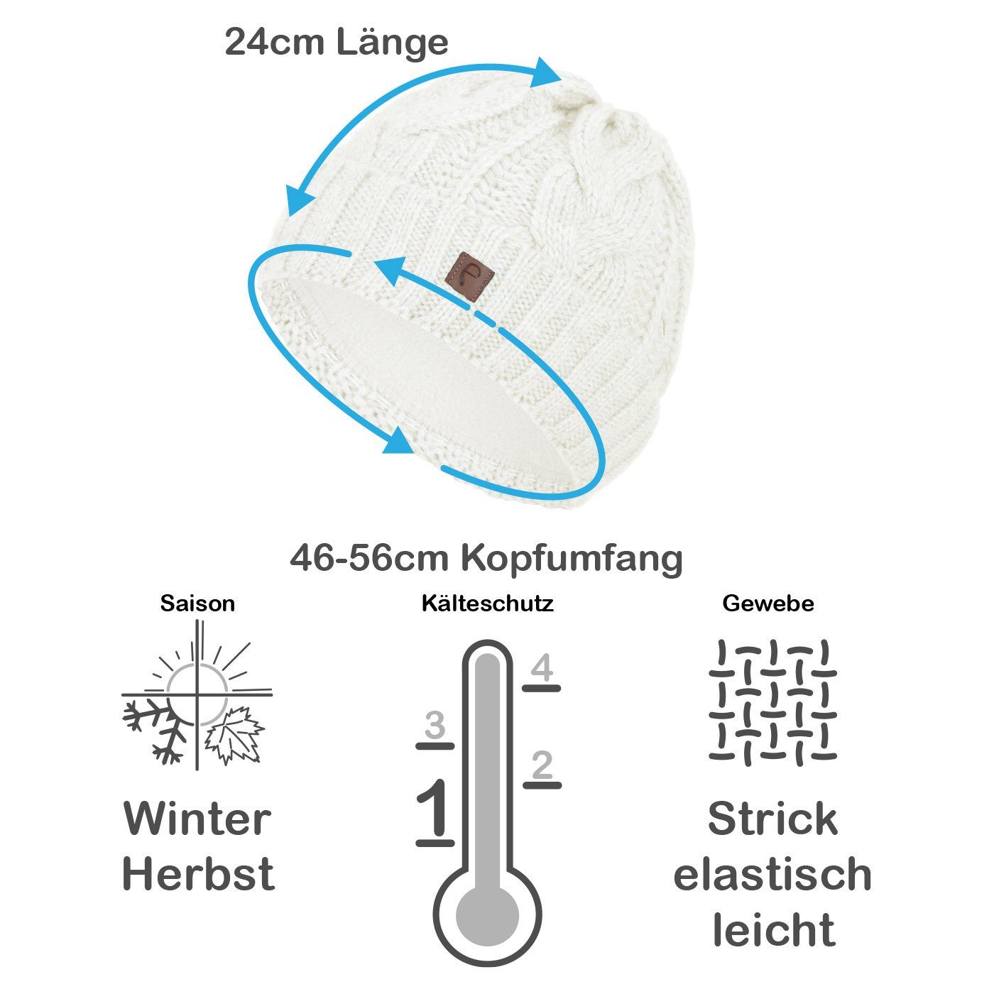 Faera Strickmütze (1-St) Wintermütze Strickmuster Damen Herren Winter Beanie Mütze